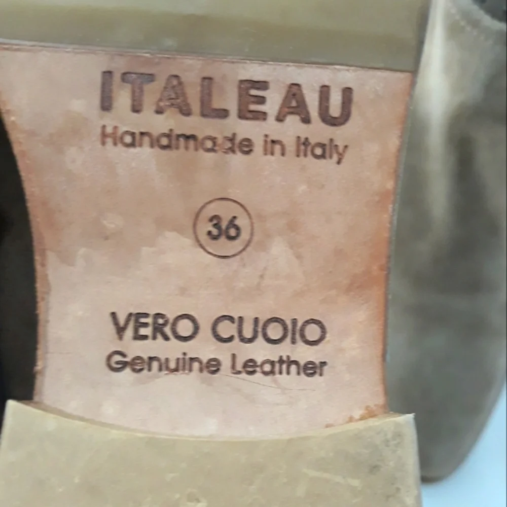 Italeau Handmade in Italy Leather Suede Tan Ankle Zipper Boots Size 36 /6 USA